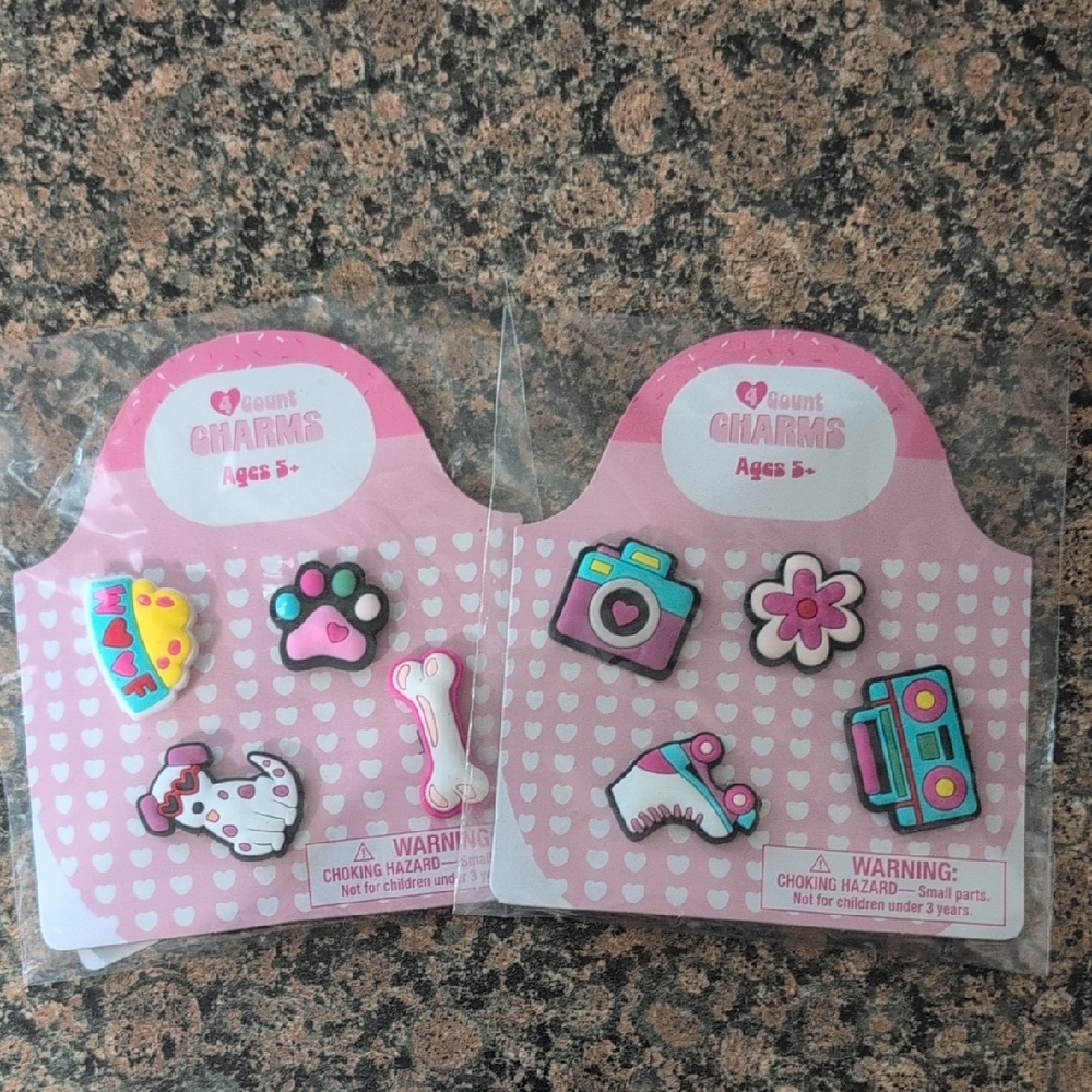Vibrant Kids Charm Set with Pink and Blue Accents